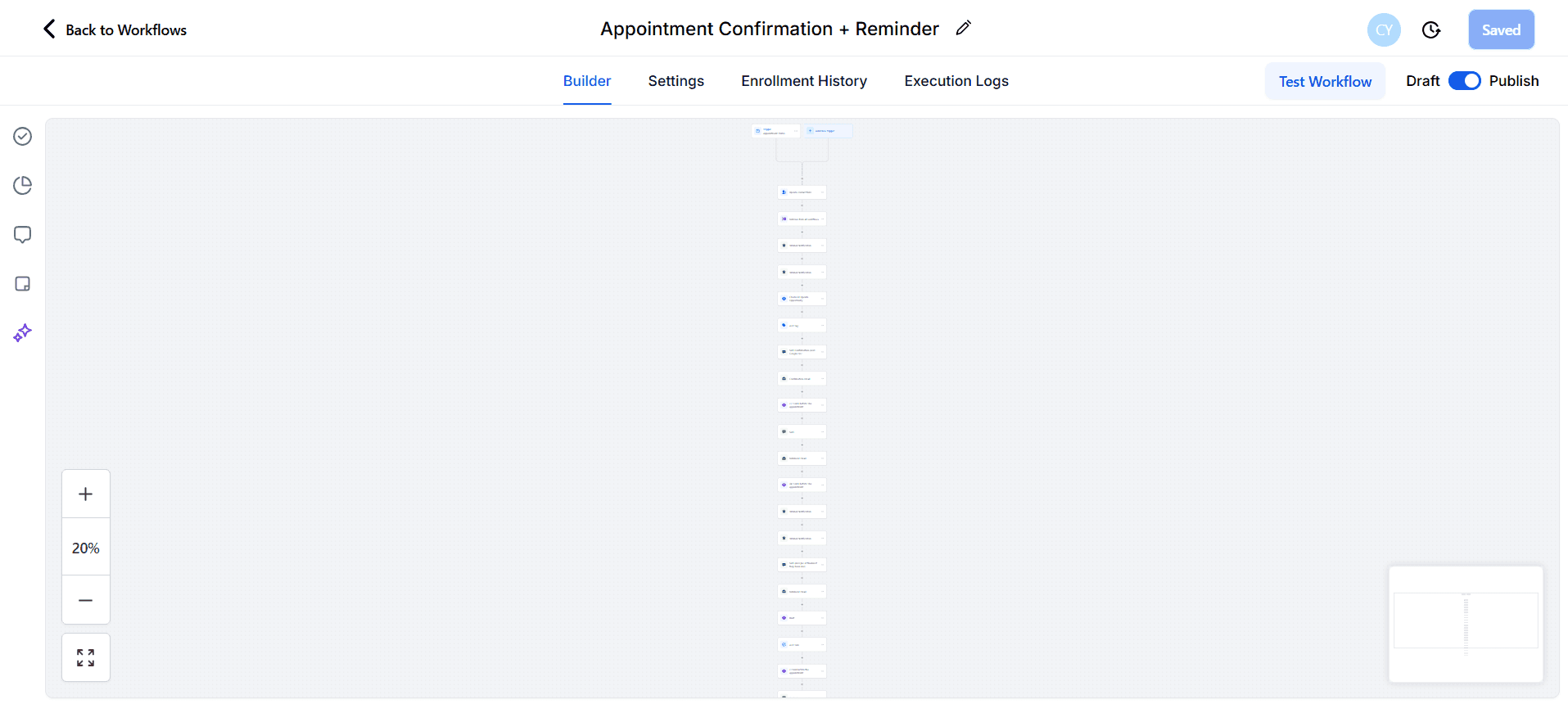 Appointment confirmation and reminder workflow