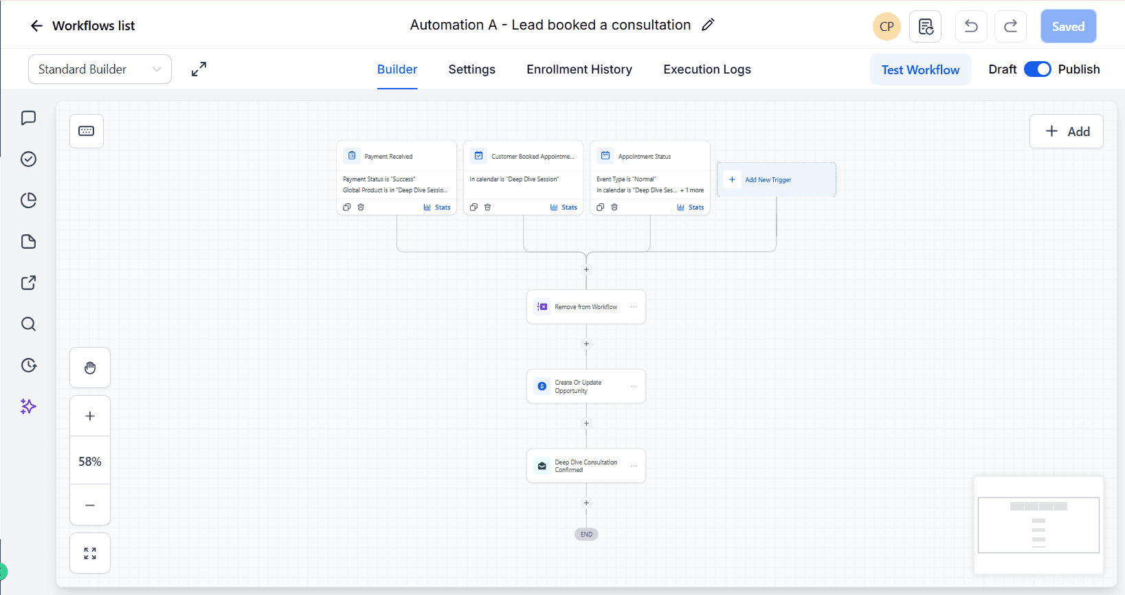 Booked paid consultation confirmation workflow
