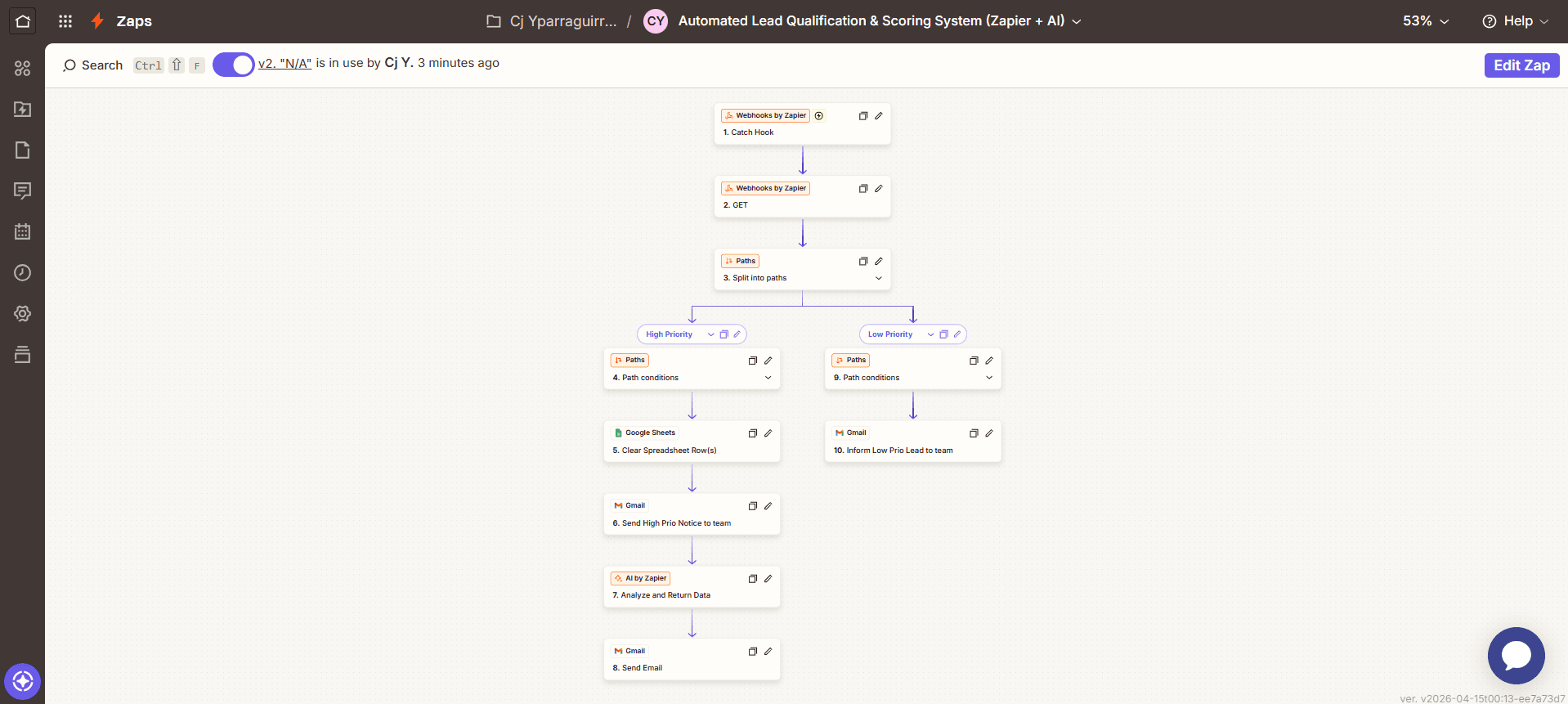 Zapier lead qualification and scoring system workflow